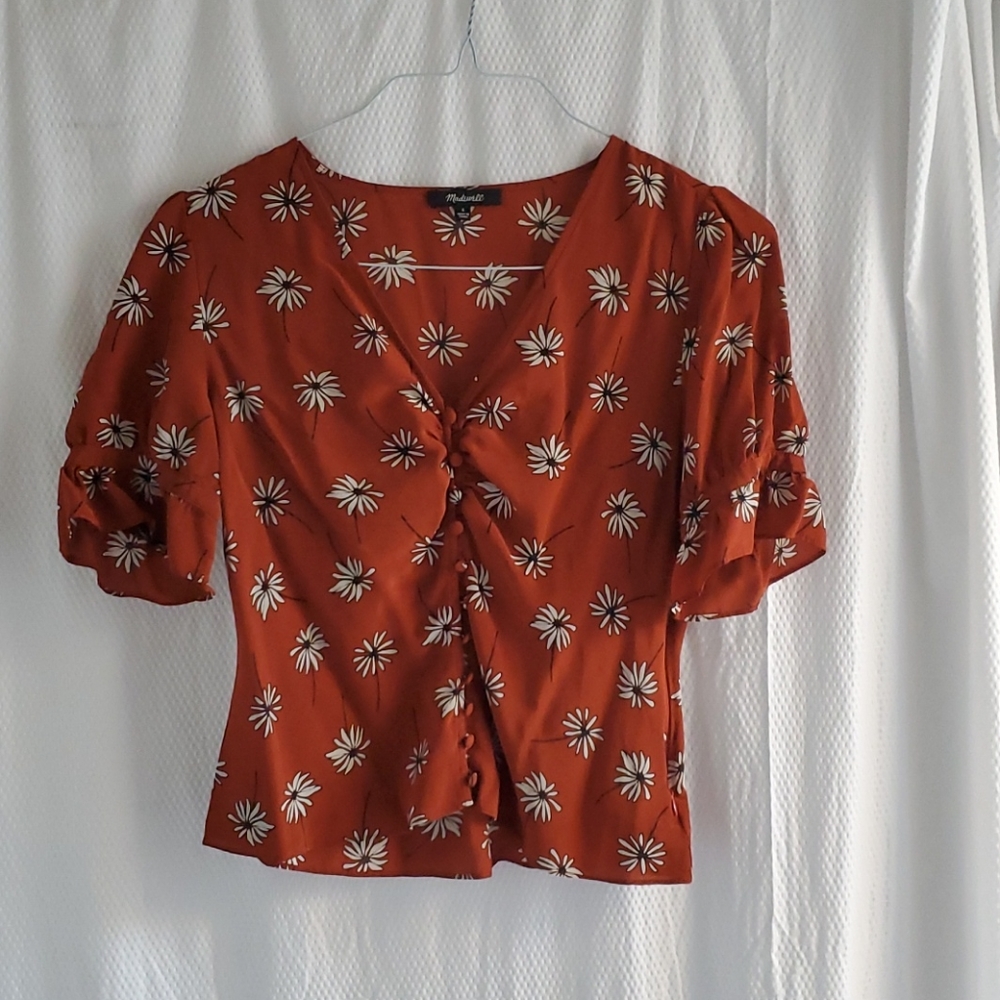 Madewell Crop Button Up Blouse